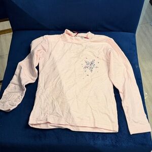 Girls' Light Pink Long-Sleeve Top with Sparkle Star Detail